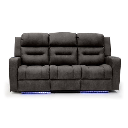 Leo Tech Recliner Sofa Brown 3 Seater