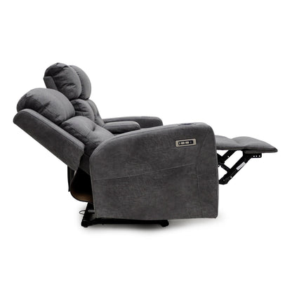 Leo Tech Recliner Sofa Grey 2 Seater