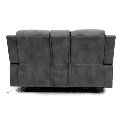 Leo Tech Recliner Sofa Grey 2 Seater