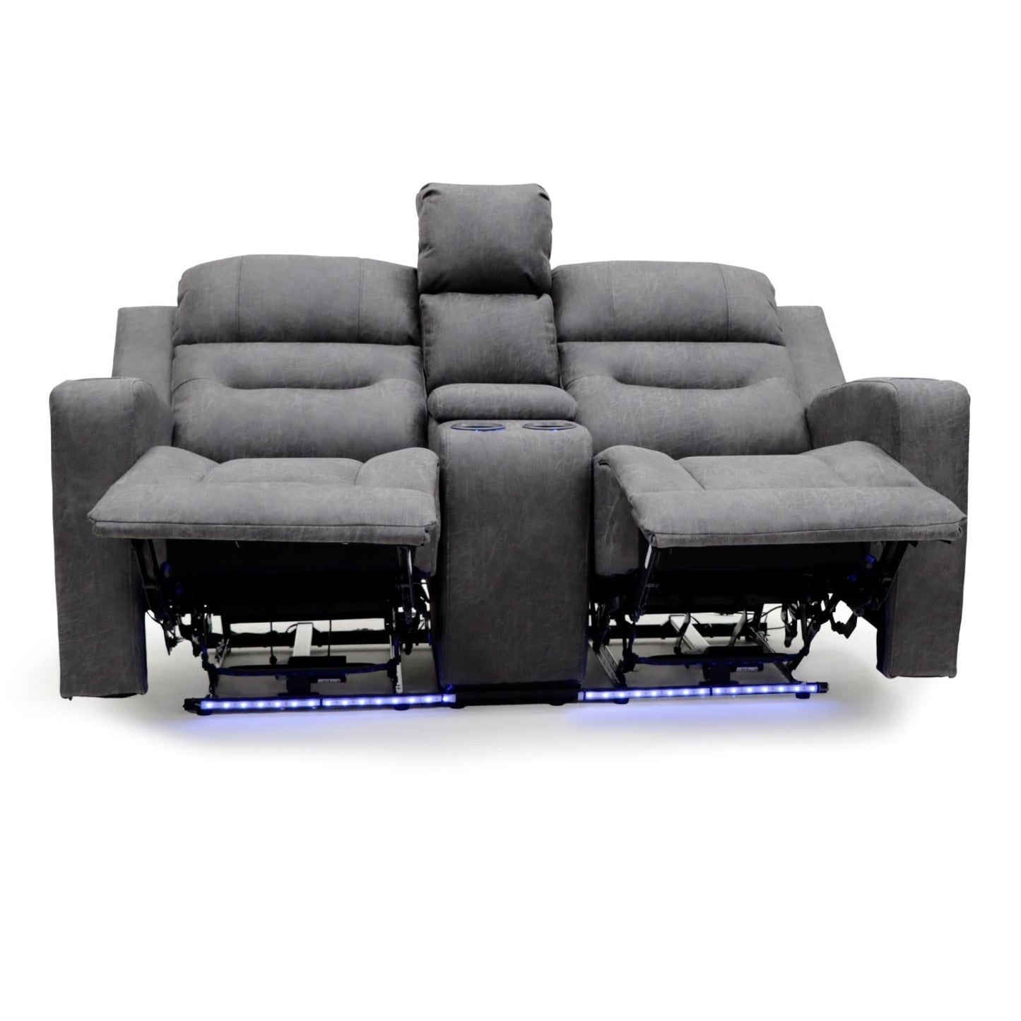 Leo Tech Recliner Sofa Grey 2 Seater