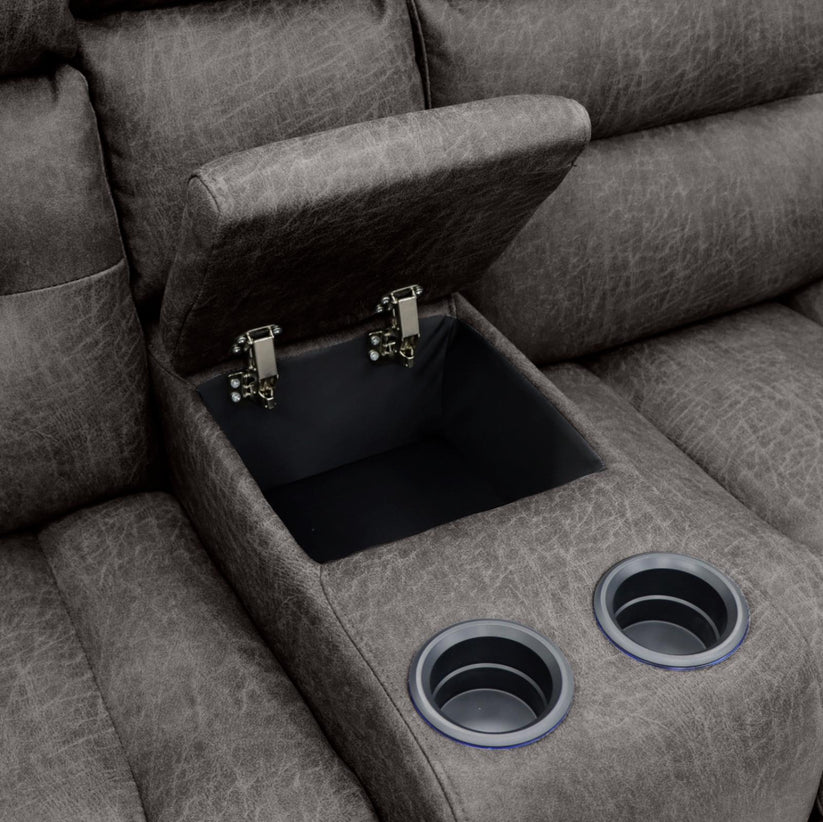 Leo Tech Recliner Sofa Brown 2 Seater