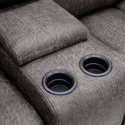 Leo Tech Recliner Sofa Brown 2 Seater