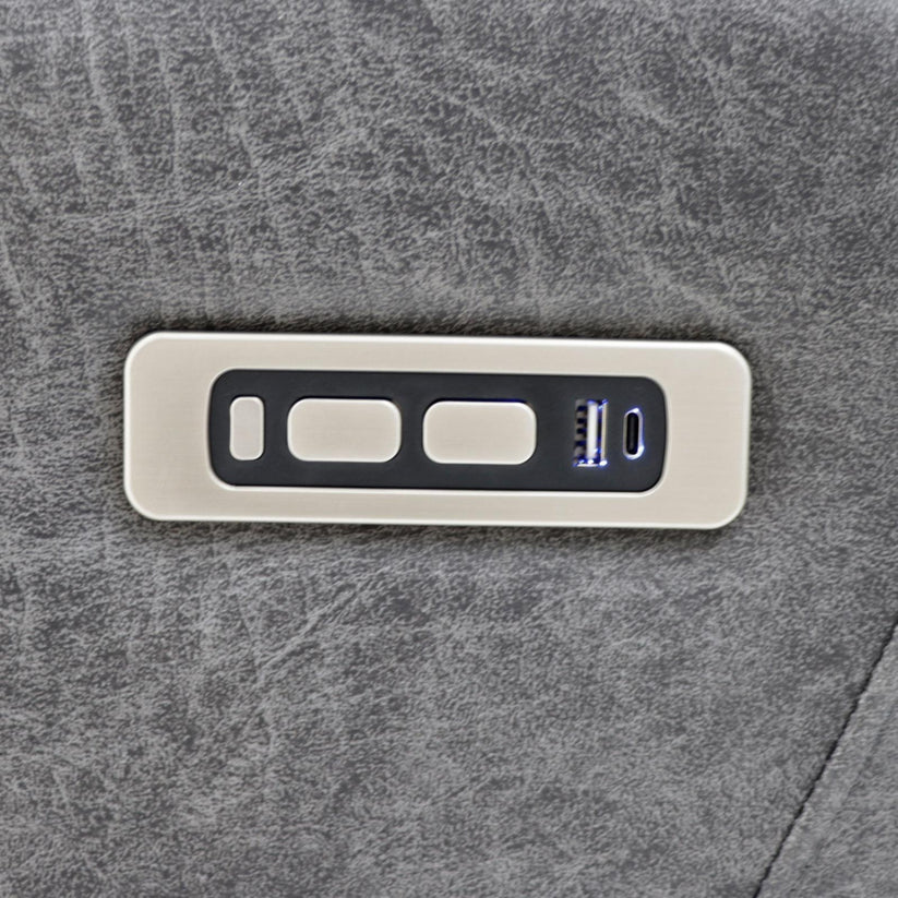 Leo Tech Recliner Sofa Grey 2 Seater