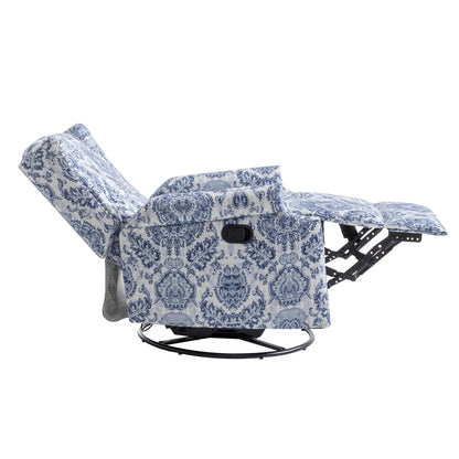 29'' W Pattern Swivel Glider Manual Push Back Recliner Chair Set of 2