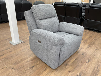 Lyra Electric Recliner Grey Armchair