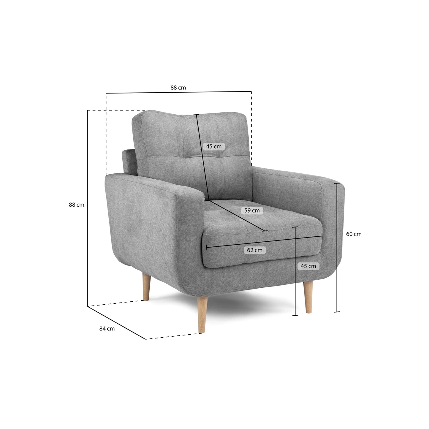 Madison Sofa Grey Armchair