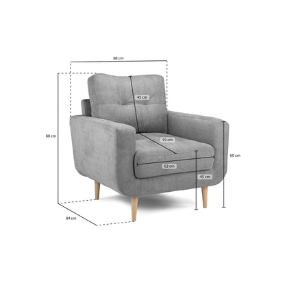 Madison Sofa Grey Armchair