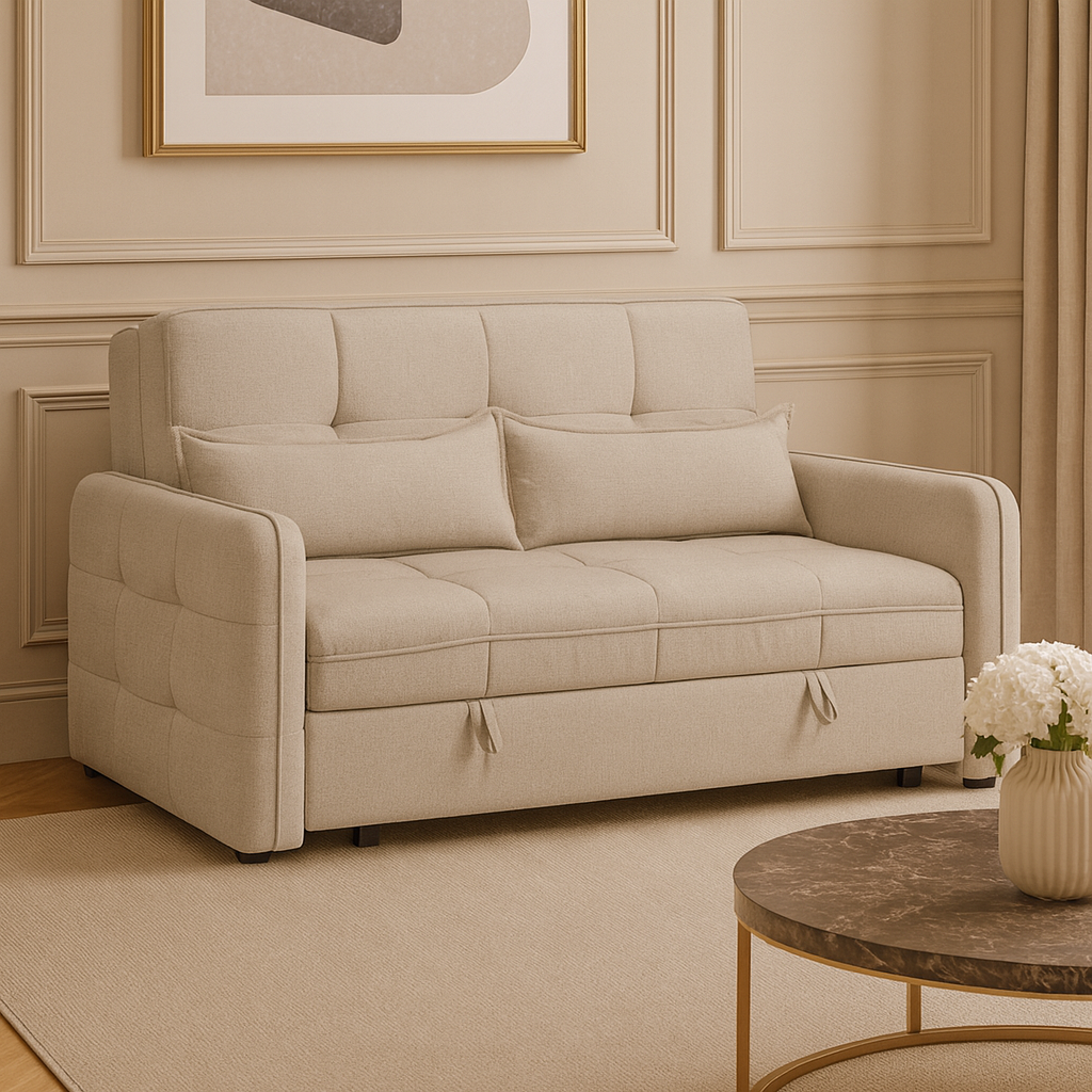 Marlow Sofabed Beige 2 Seater