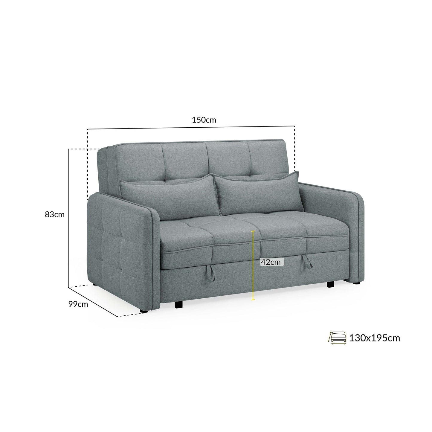 Marlow Sofabed Grey 2 Seater
