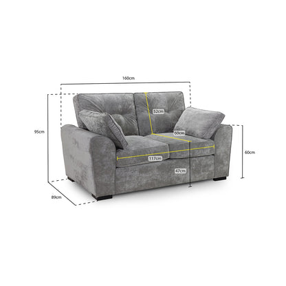 Atlas Sofa Grey 2 Seater
