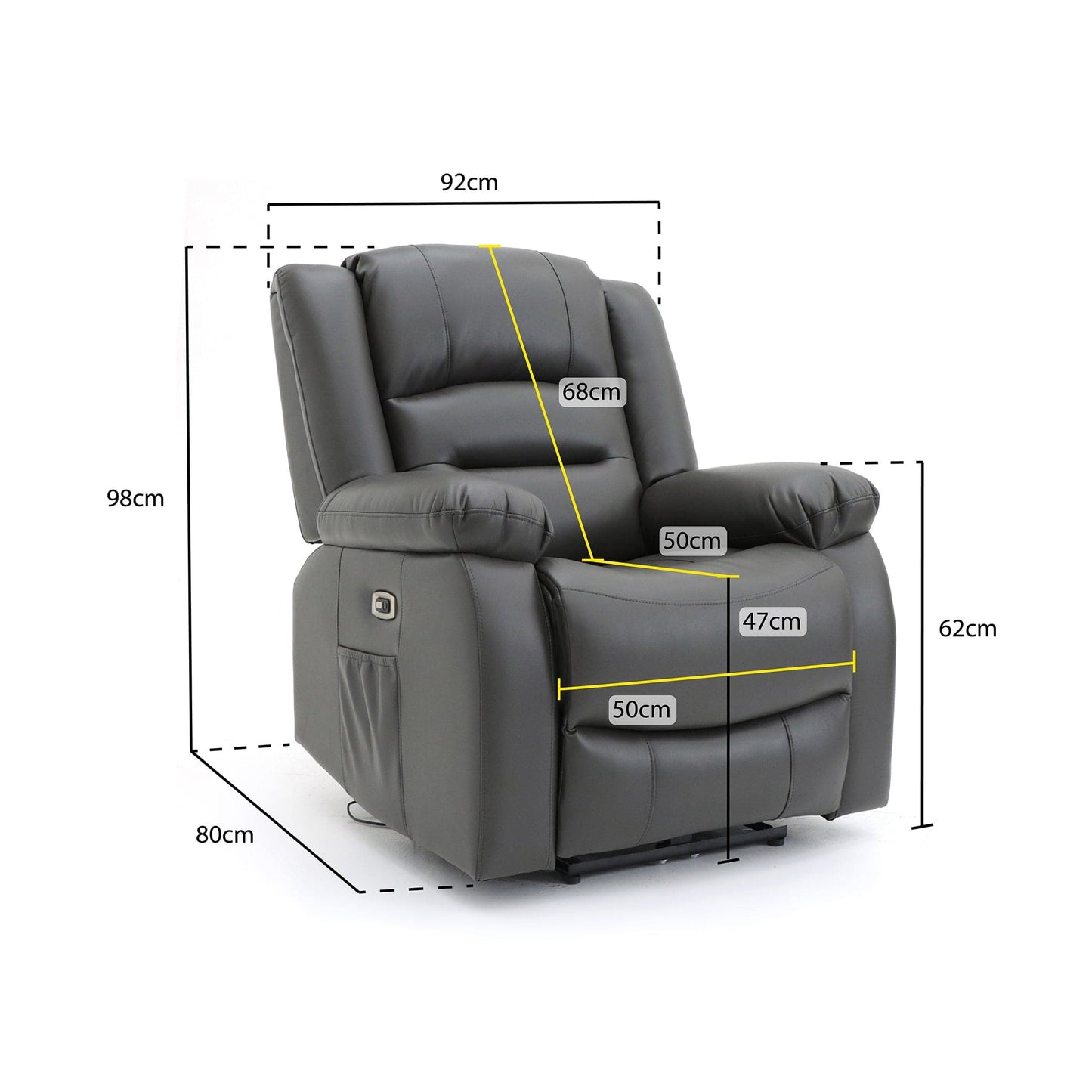 Maya Electric Recliner Sofa Grey Armchair