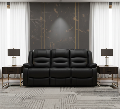 Maya Electric Recliner Sofa Black 3 Seater