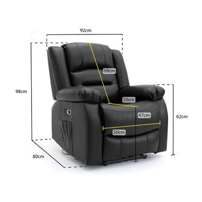 Maya Electric Recliner Sofa Black Armchair