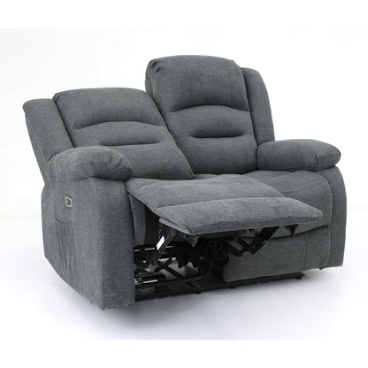 Maya Electric Recliner Sofa Grey Fabric 2 Seater