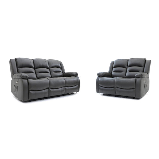 Maya Electric Recliner Sofa Grey 3+2 Set