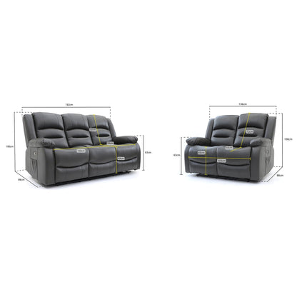 Maya Electric Recliner Sofa Grey 3+2 Set