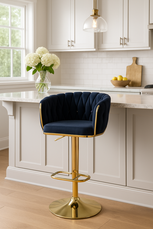 Mayfair Textured Effect Blue Bar Stool