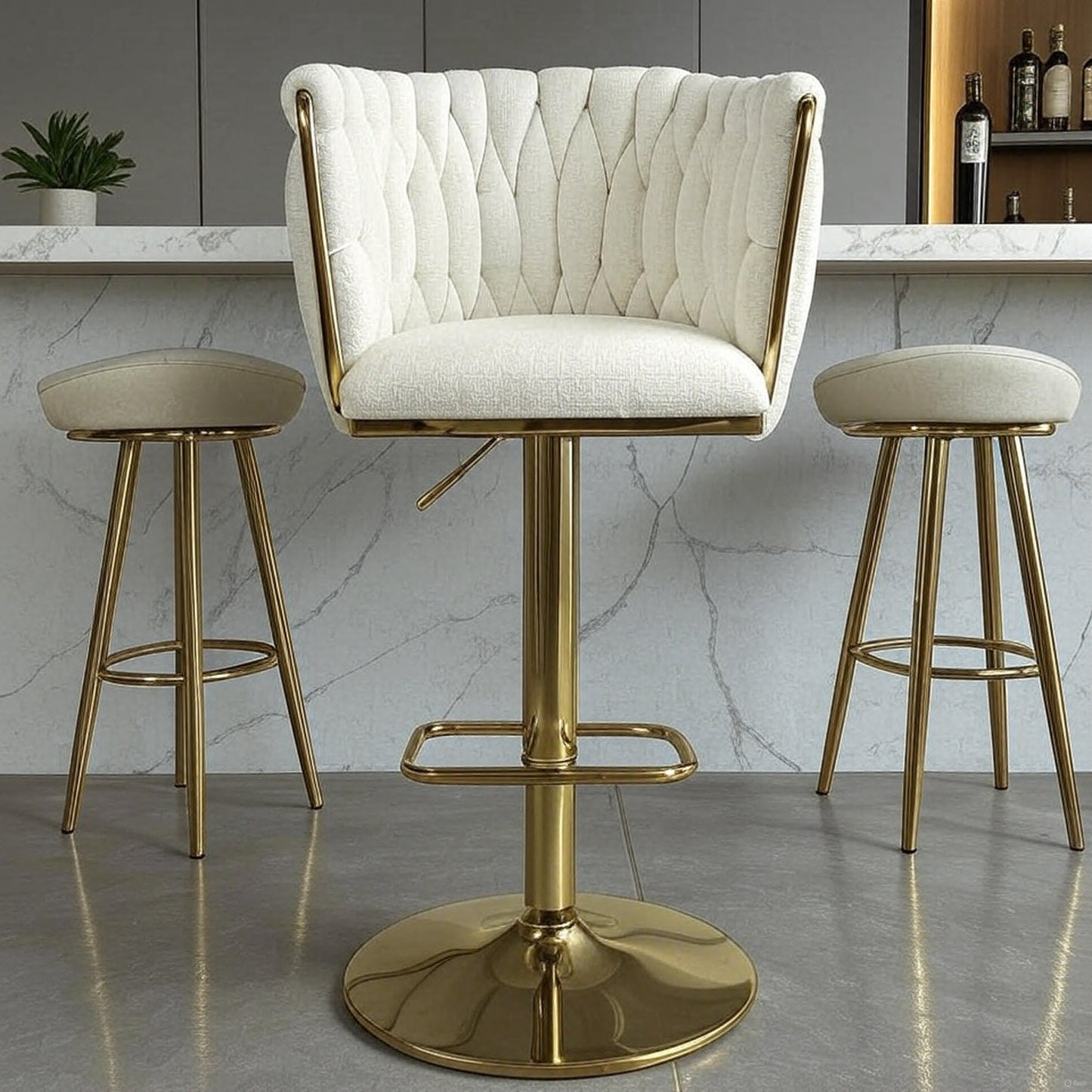 Mayfair Textured Effect Cream Bar Stool