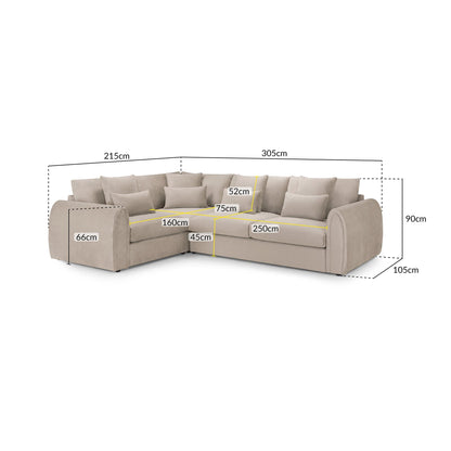 Hugo Sofa Mocha Left Hand Facing Corner