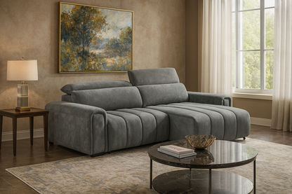 Molly Electric Reclining 3 Seater Sofa in Soft Brushed Suede Effect Grey