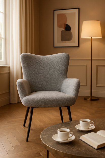 Monaco Textured Chenille Effect Grey Armchair