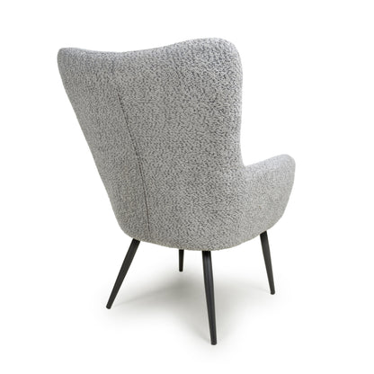 Monaco Textured Chenille Effect Grey Armchair