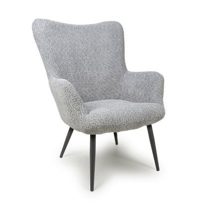Monaco Textured Chenille Effect Grey Armchair