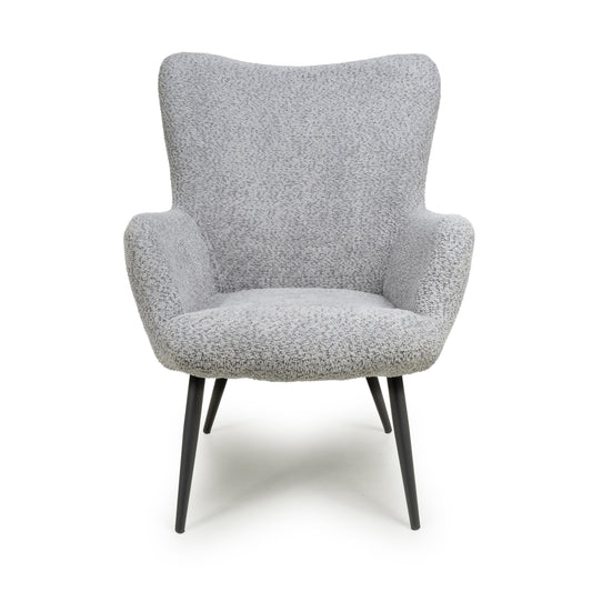 Monaco Textured Chenille Effect Grey Armchair