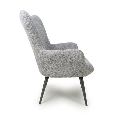 Monaco Textured Chenille Effect Grey Armchair