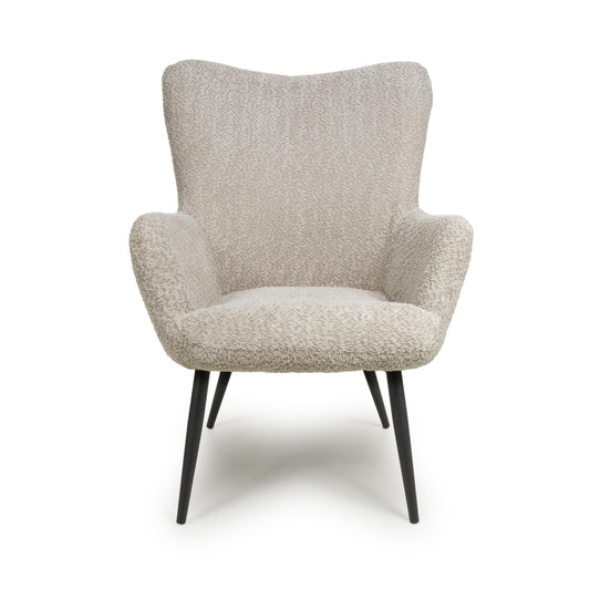 Monaco Textured Chenille Effect Mink Armchair