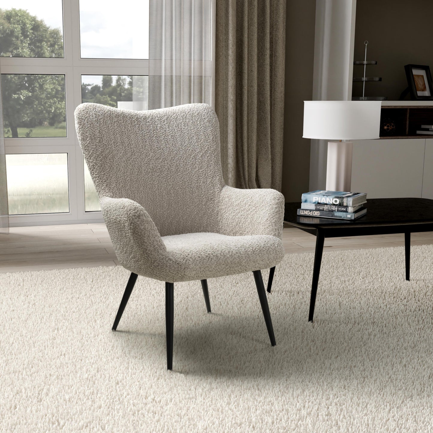 Monaco Textured Chenille Effect Mink Armchair