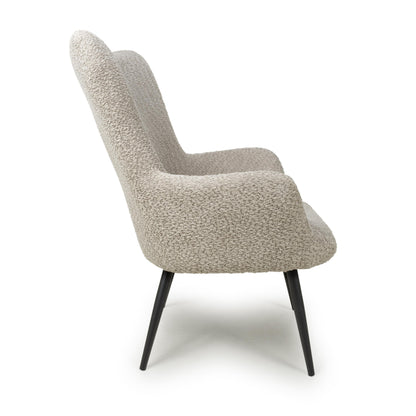 Monaco Textured Chenille Effect Mink Armchair