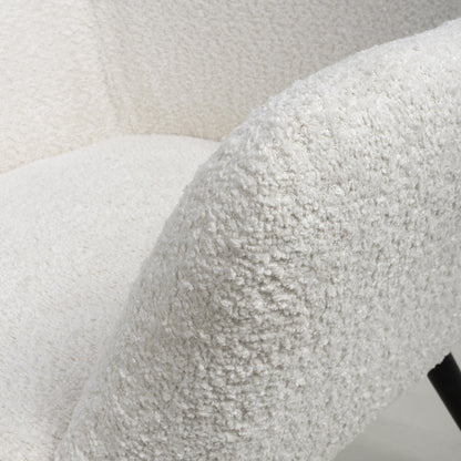Monaco Textured Chenille Effect White Armchair