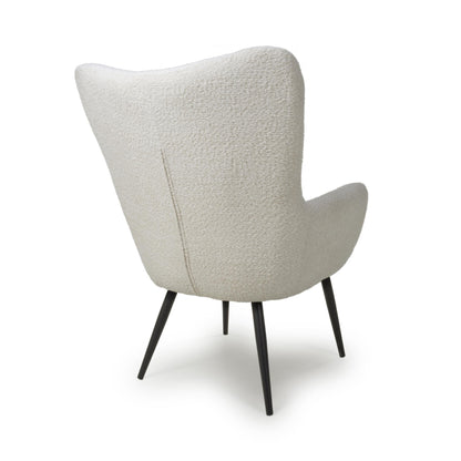 Monaco Textured Chenille Effect White Armchair