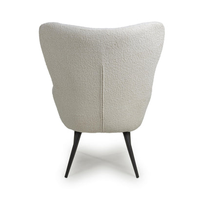 Monaco Textured Chenille Effect White Armchair