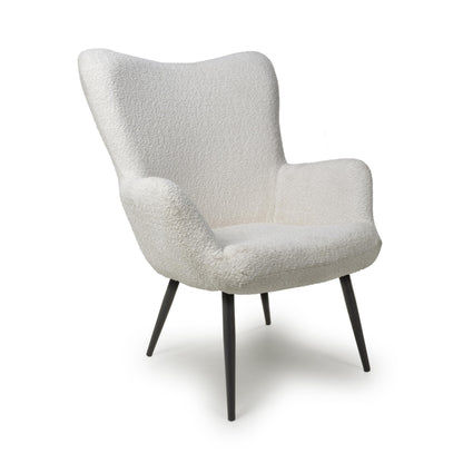 Monaco Textured Chenille Effect White Armchair