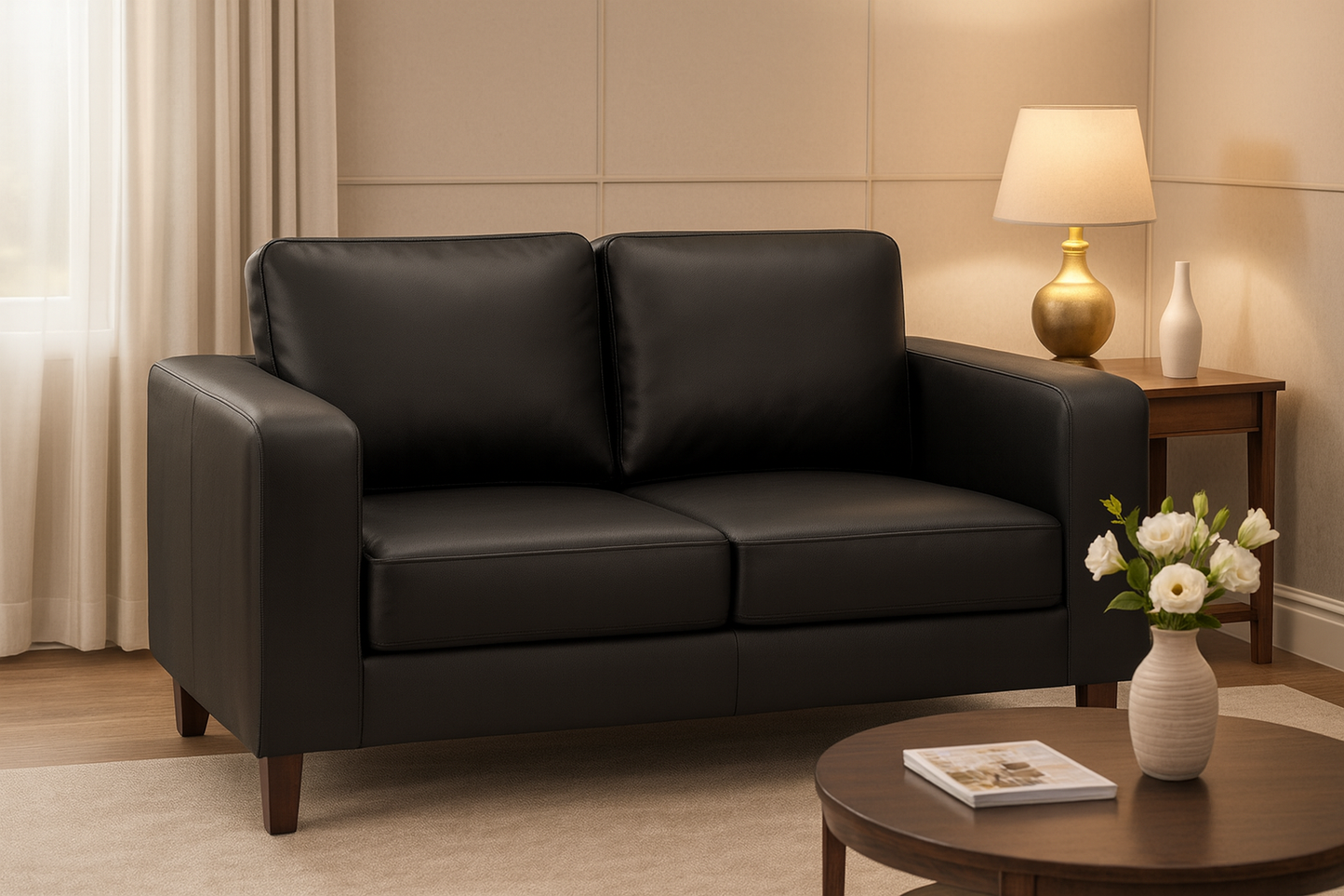Nova Sofa Black 2 Seater