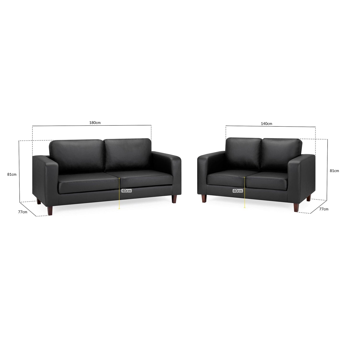 Nova Sofa Black 3+2 Set