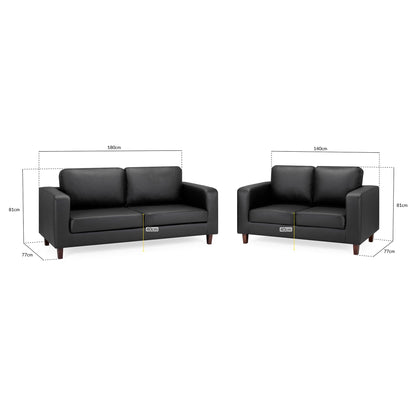 Nova Sofa Black 3+2 Set