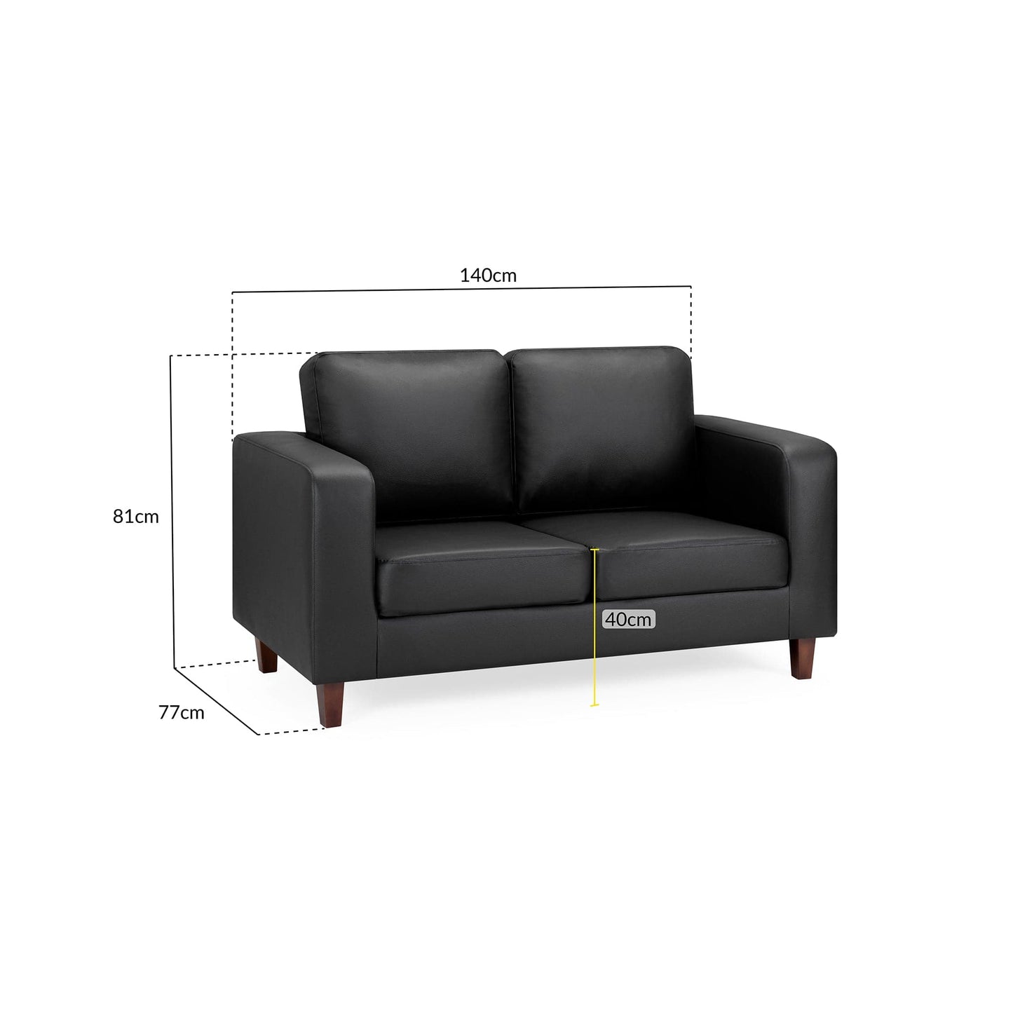Nova Sofa Black 2 Seater