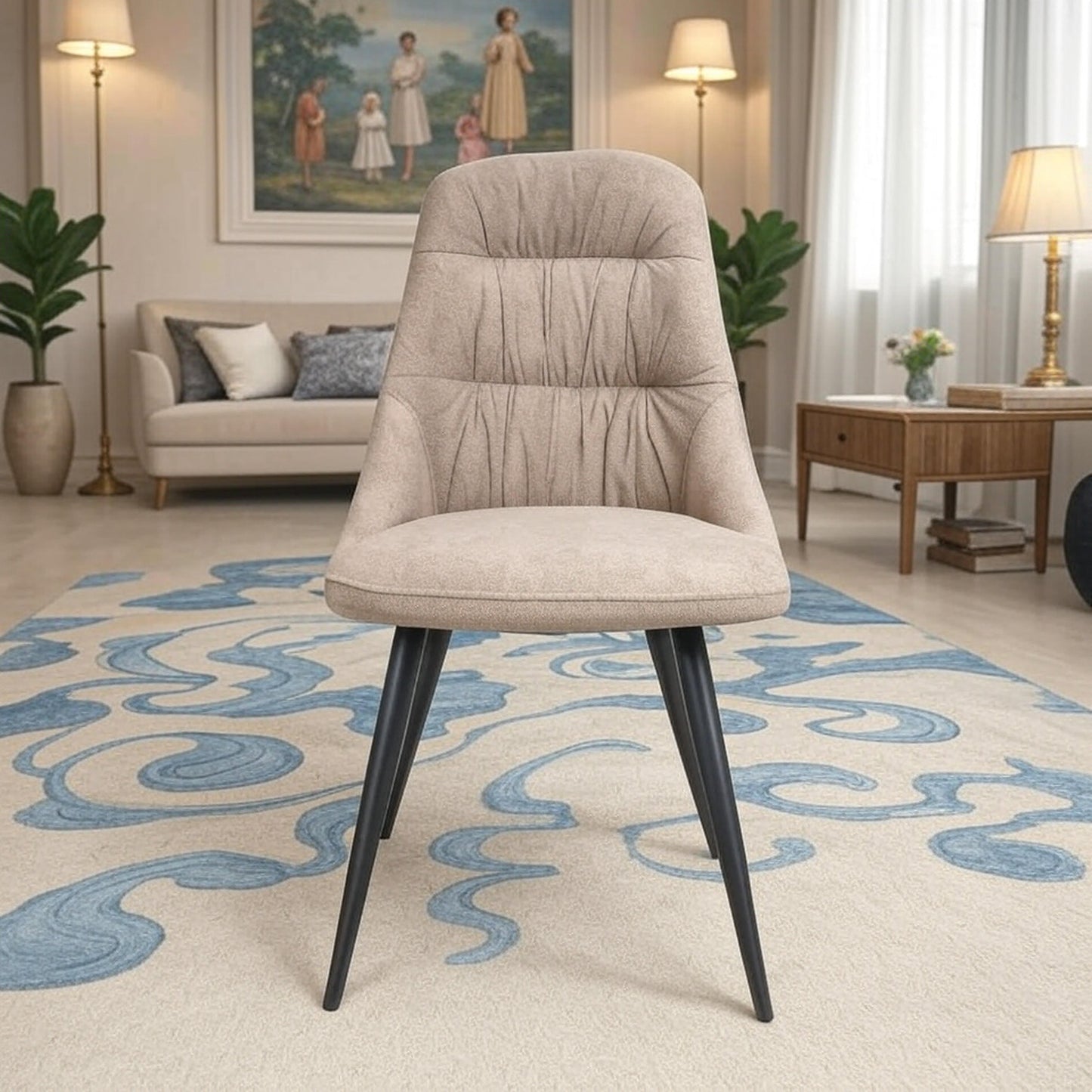 Oakley Linen Effect Natural Dining Chair