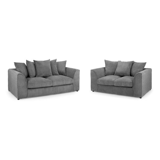 Oxford 3+2 Sofa Set in Grey Jumbo Cord