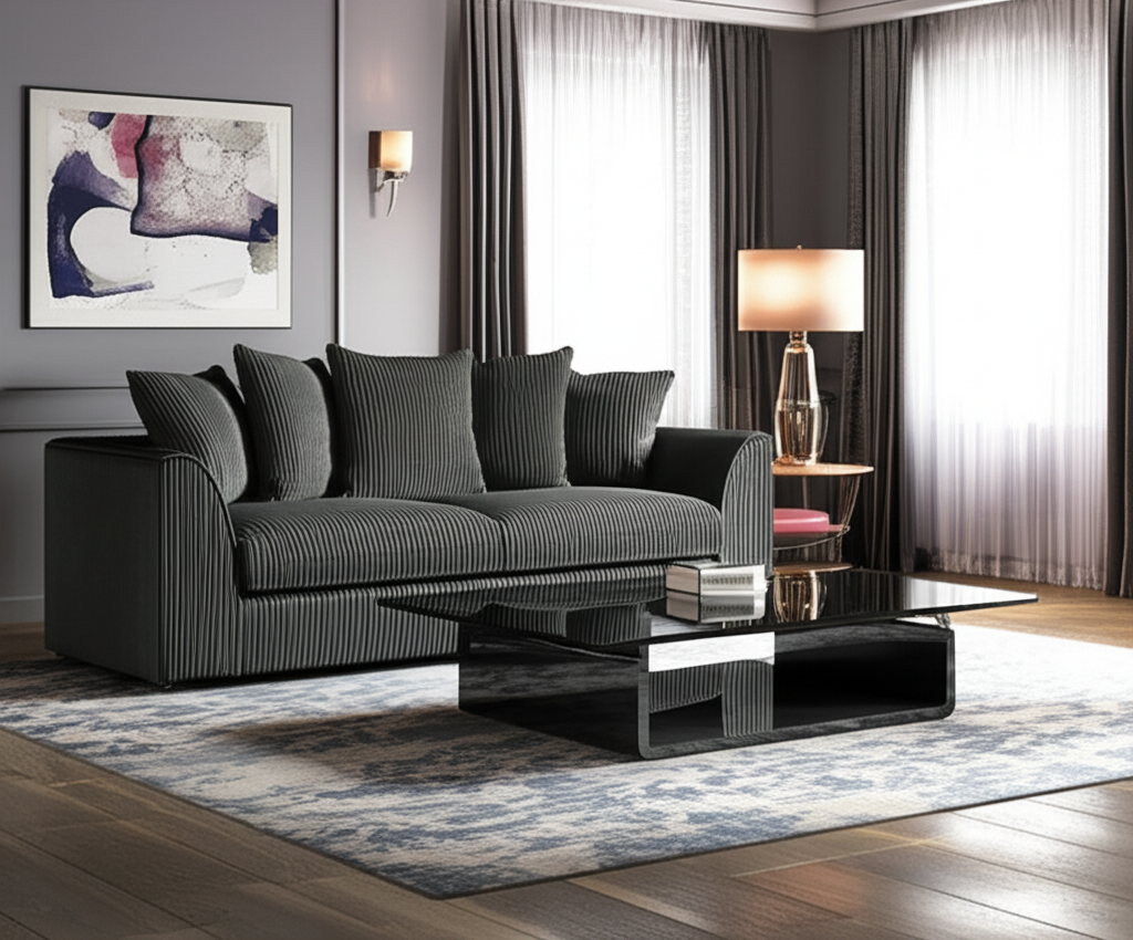 Oxford 3 Seater Sofa in Grey Jumbo Cord