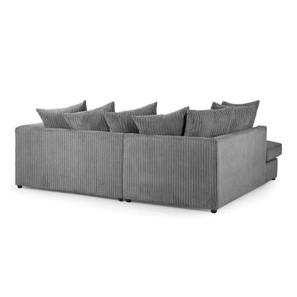 Oxford Left Hand Facing Corner Sofa in Grey Jumbo Cord