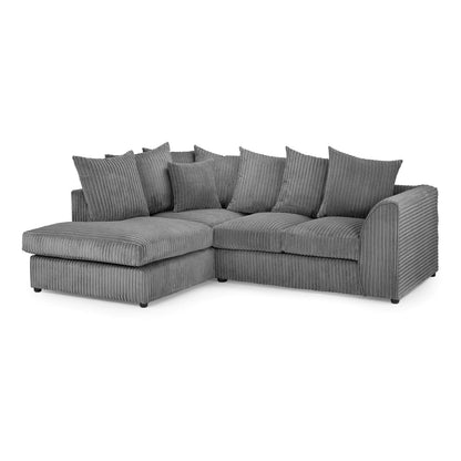 Oxford Left Hand Facing Corner Sofa in Grey Jumbo Cord