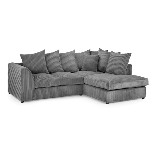 Oxford Right Hand Facing Corner Sofa in Grey Jumbo Cord