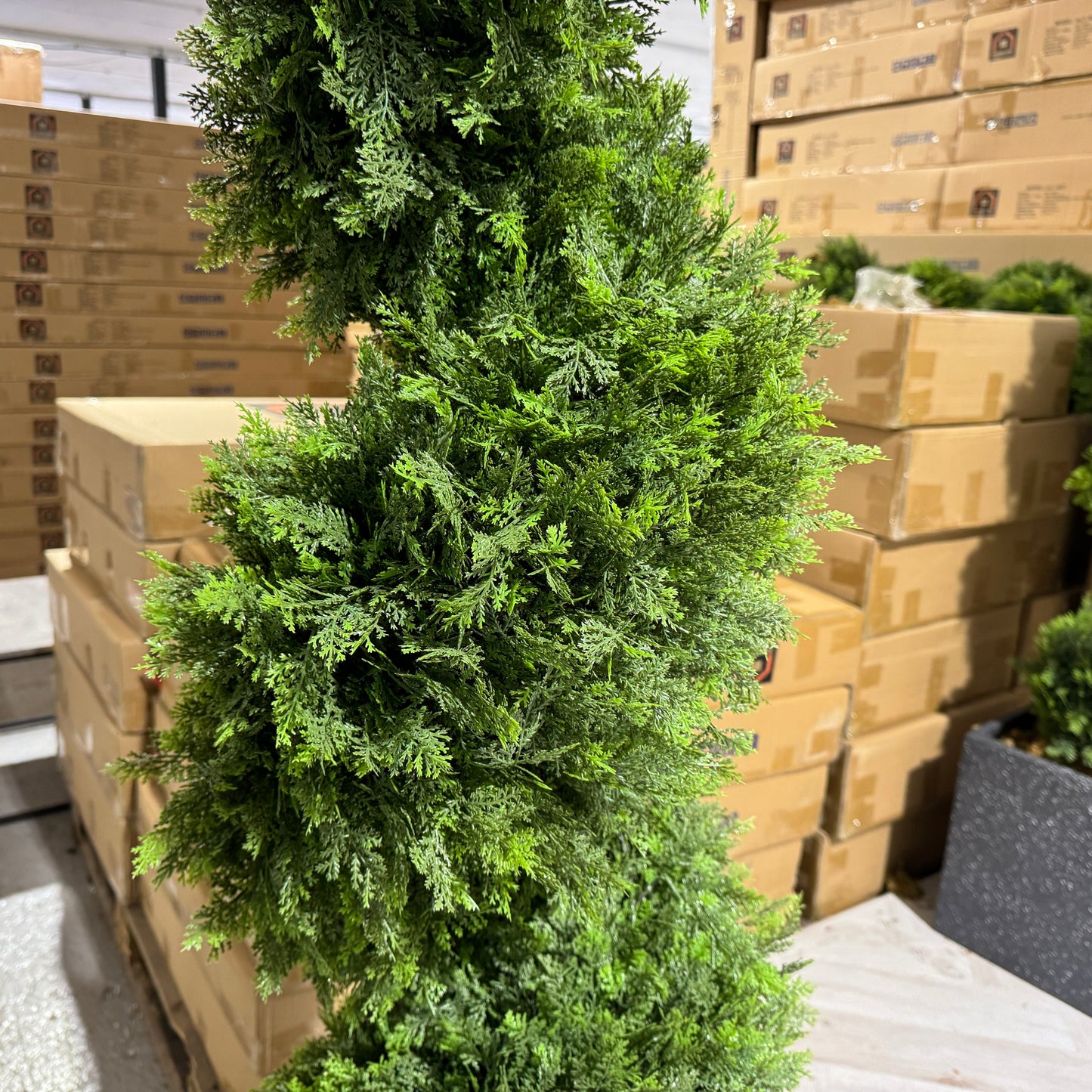 Pair of Artificial Spiral Topiary Trees – UV Resistant, Weatherproof Outdoor & Indoor Decor