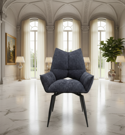 Pair of Denver Textured Effect Dark Grey Swivel Chairs