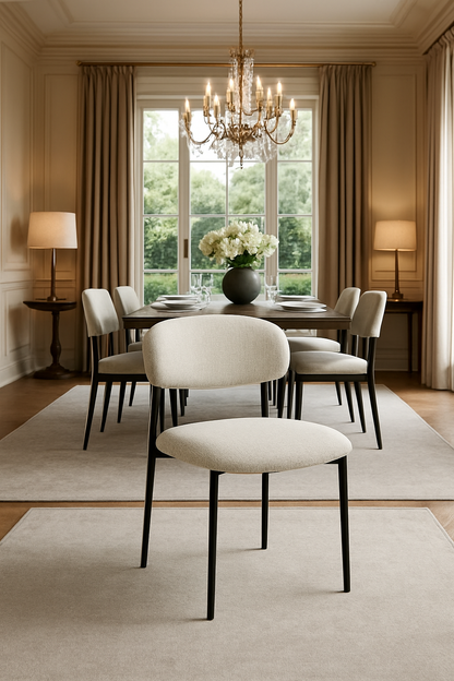 Pair of Enzo Linen Effect Natural Dining Chairs