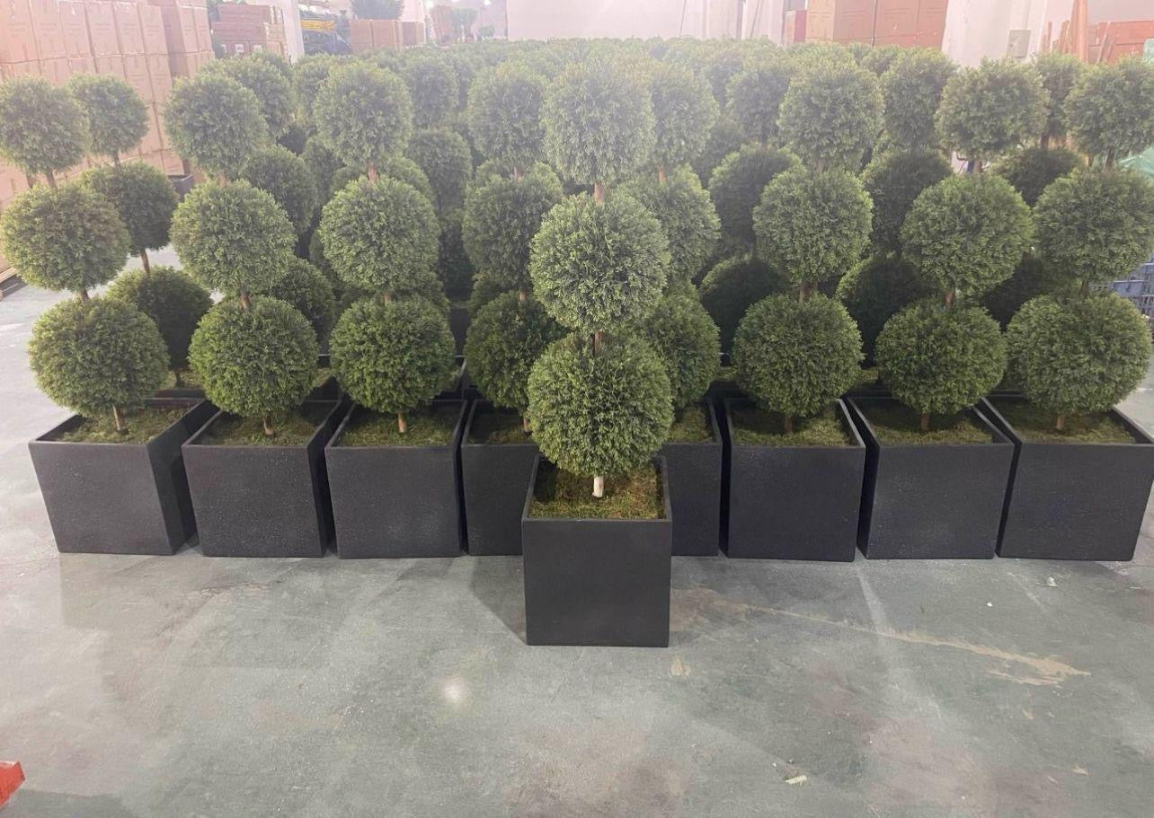 Pair of Artificial Topiary Ball Trees – UV Resistant, Weatherproof & Maintenance-Free